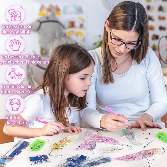 Thumbnail 5 de Amteker Diamond Painting Lesezeichen Kinder 6-12