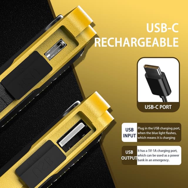 Detalle de WARSUN Y40 Lampe de travail LED rechargeable 1500 lm