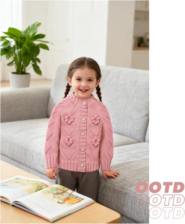 Detalle 2 de Cotton baby cardigan with florals
