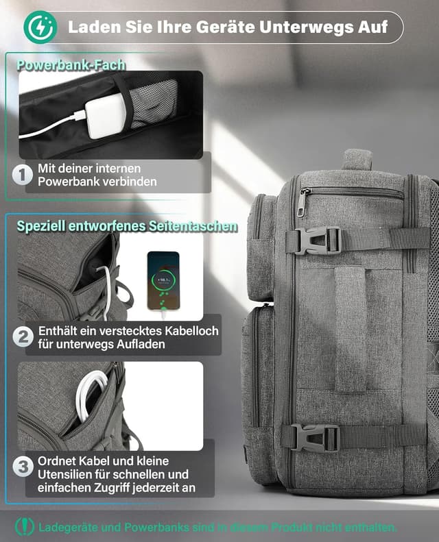 Thumbnail 6 de VANKEV Handgepäck Rucksack 24L