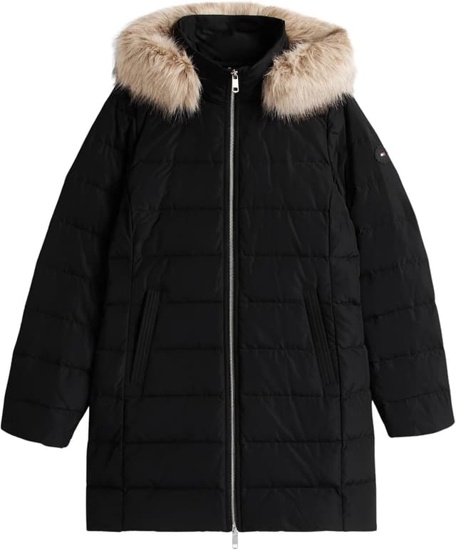 Detalle de Tommy Hilfiger Women’s MW Down Slim Coat with Fur (puffer coat, pack of 1) — WW0WW47540