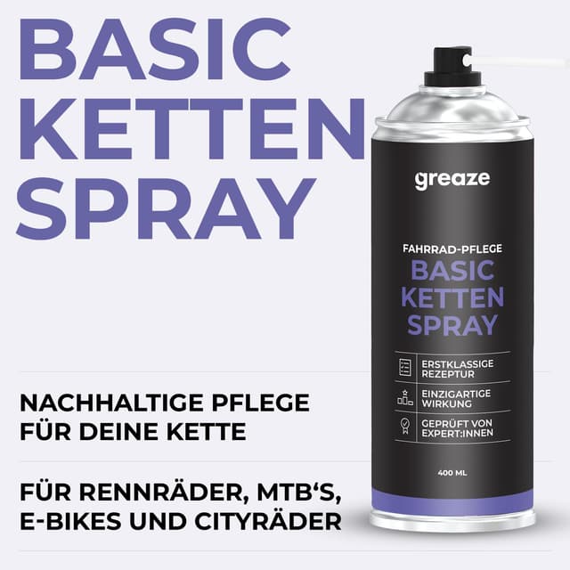 Detalle de URBAN ZWEIRAD Premium Kettenöl-Spray (Kettenspray Dryfluid) für Fahrradkette, Schaltwerk & Kette – 400 ml