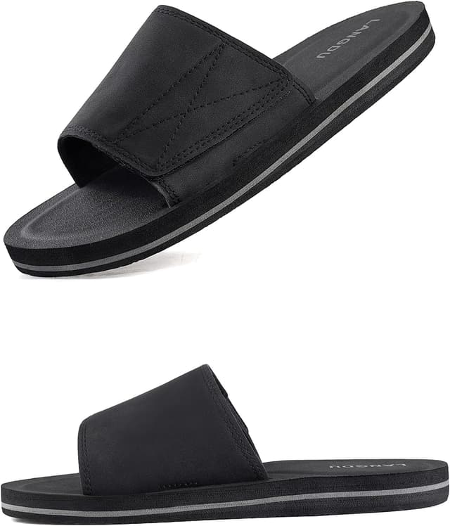 Detalle de LANGDU claquettes homme réglables pour piscine, noir, pointure 41