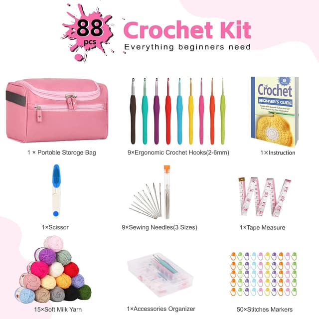 Detalle 2 de Reessy Crochet Kit 88-piece beginners set