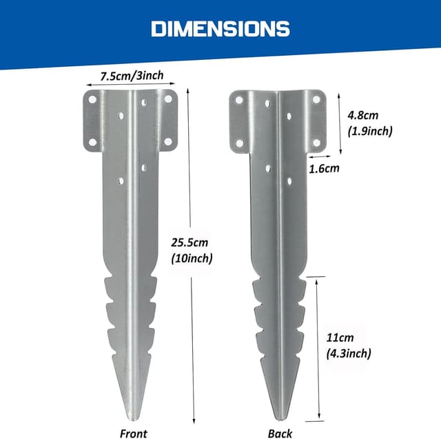 Detalle de AMLOOPH small railway sleeper brackets (20 pack) – galvanised metal timber supports for raised beds & garden edging