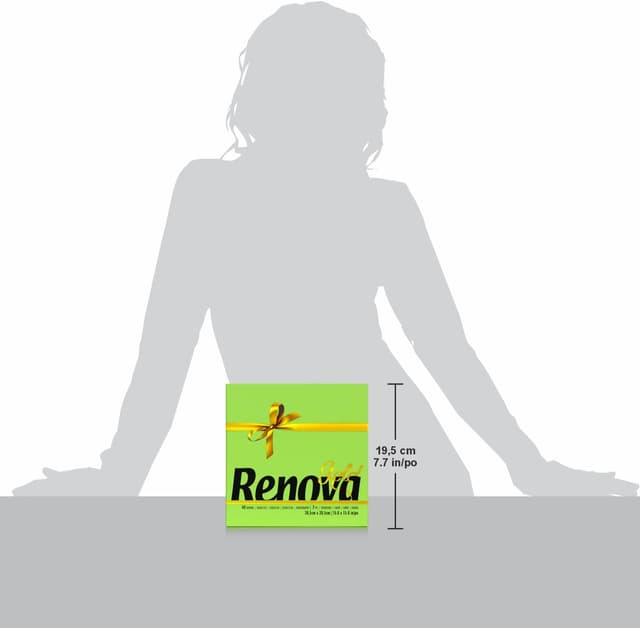 Detalle 2 de Renova Lot de 40 serviettes en papier Gold Vert (double couche, 39 x 39 cm)