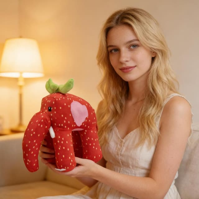 Detalle 2 de Ashloter Strawberry Elephant plush
