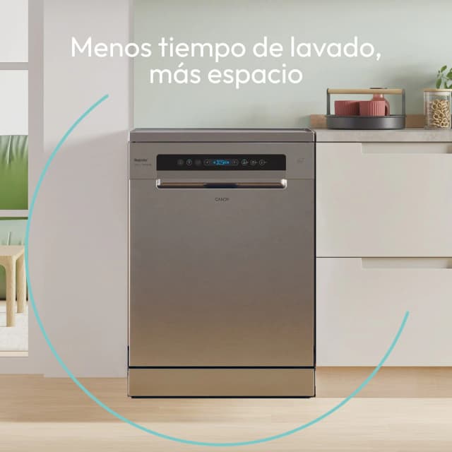 Detalle de Lavavajillas Candy 14 servicios de 60 cm con WiFi y bandeja para cubiertos (CF 4C0F1S, reacondicionado Grado D)