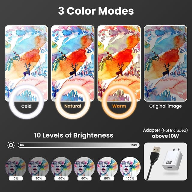 Thumbnail 3 de Luxsure 10" Ring Light Overhead Phone Mount for Recording 🎥