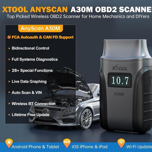 Thumbnail 1 de XTOOL A30M OBD2 Scanner Bluetooth
