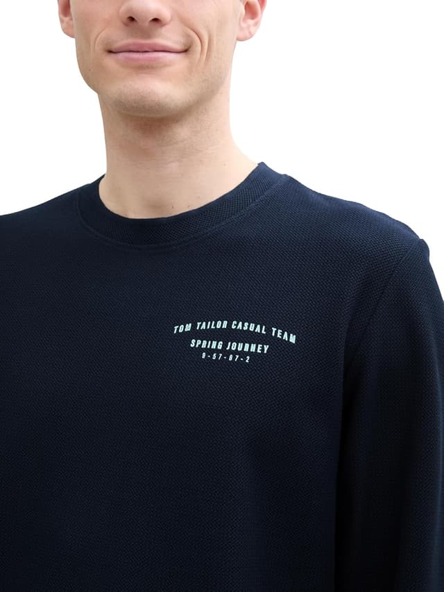 Detalle de TOM TAILOR 1045710 Maglia di Tuta da Uomo: felpa a maniche lunghe comoda