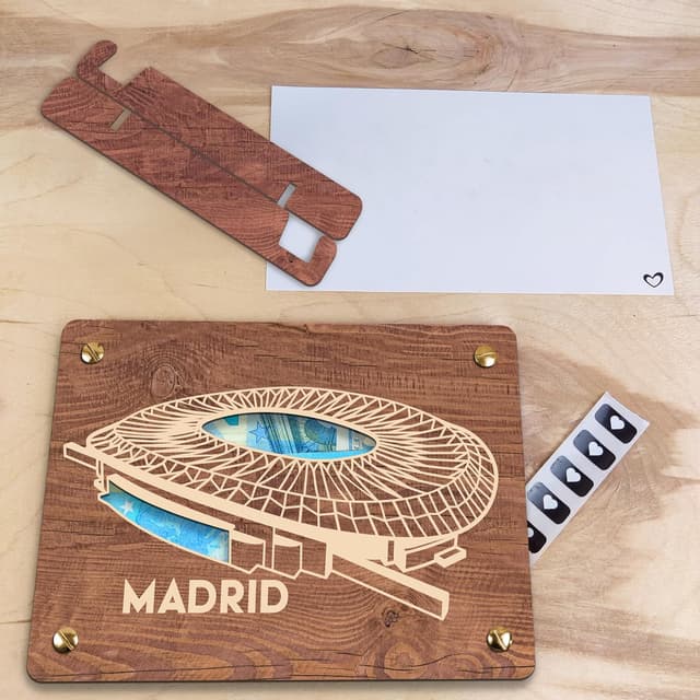 Thumbnail 5 de XL Madrid Geldkarte aus Holz 20x15 cm