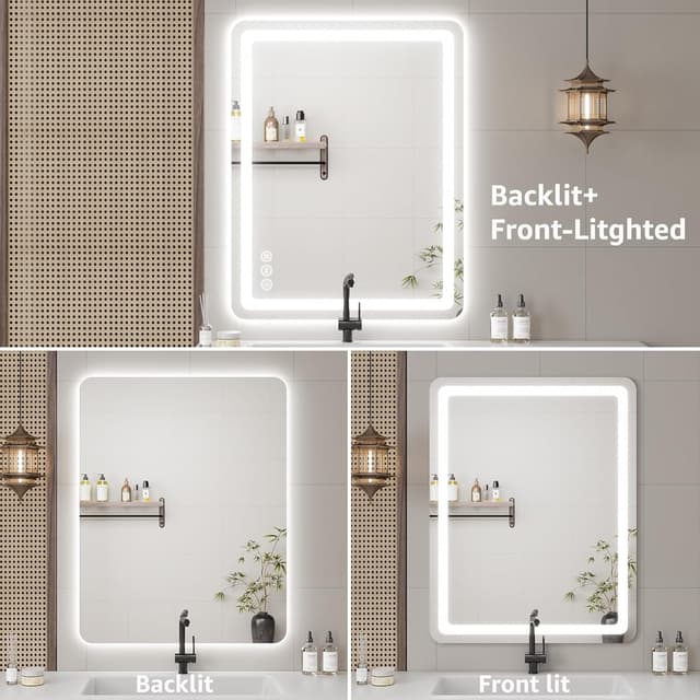 Thumbnail 6 de 40" x 30" LED Bathroom Mirror with Tri-Color Lighting 🪞
