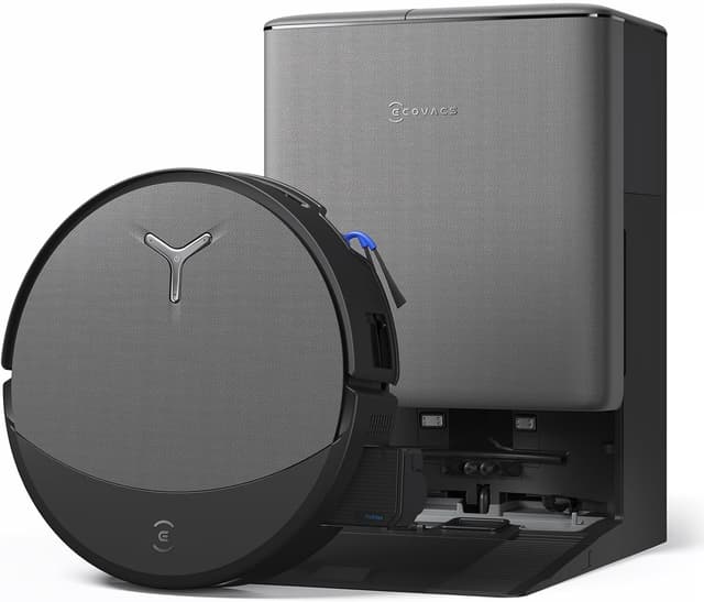 Detalle de ECOVACS DEEBOT T90 PRO Omni Saugroboter mit Wischfunktion – 30.000 Pa, Omni-Dock & PowerBoost, OZMO Roller 3.0, Schwarz