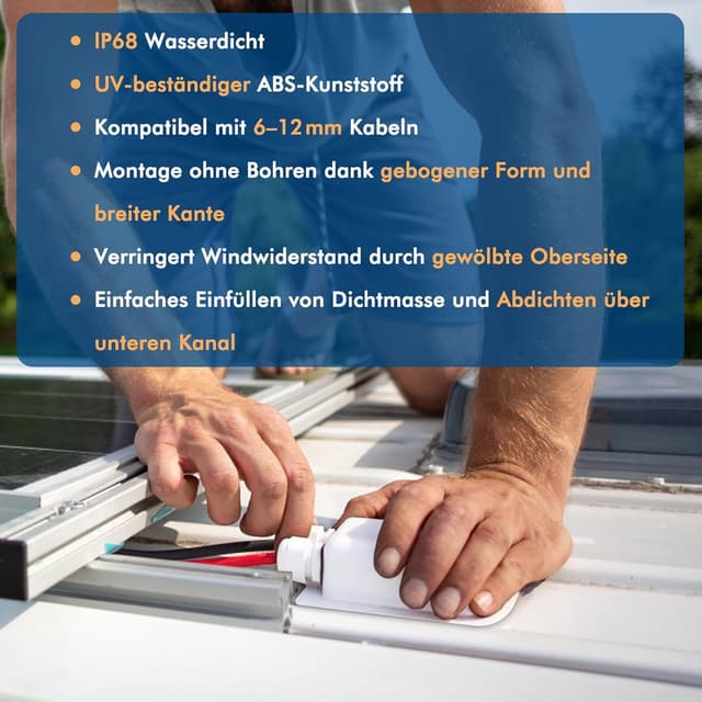 Detalle 2 de Solar-Kabeleinführung IP68 2er Set 12 cm