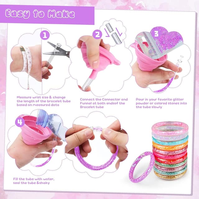 Detalle de Fairy Maker bracelet kit 12 tubes glitter