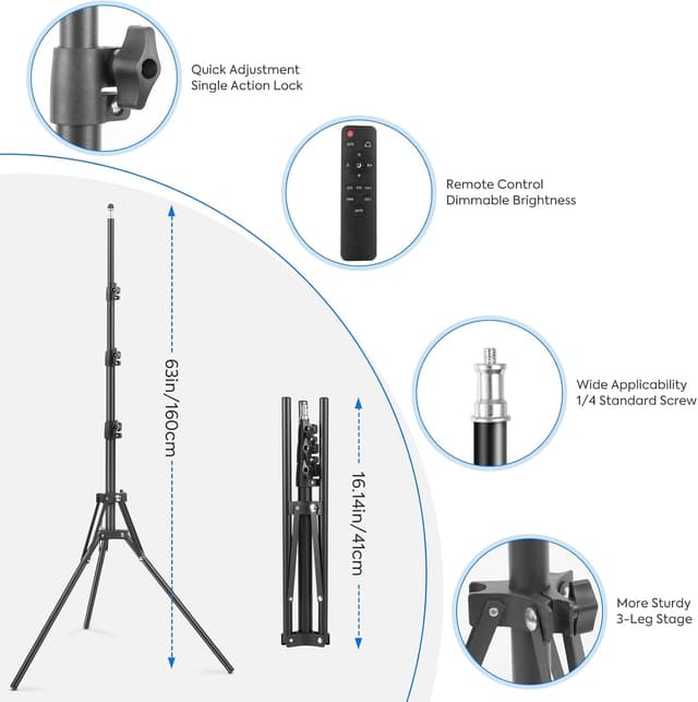 Detalle 2 de Heorryn 85W 2-Pack Softbox Lighting Kit with Remote Control (40cm) – 2700K–6400K LED Continuous Lights
