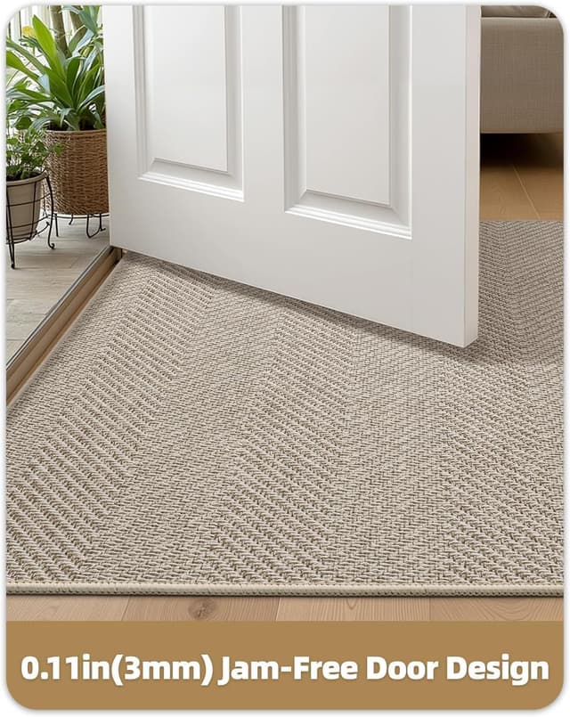 Detalle de COLOR&GEOMETRY Zerbino ingresso antiscivolo e assorbente ultrasottile 81x122 cm kaki