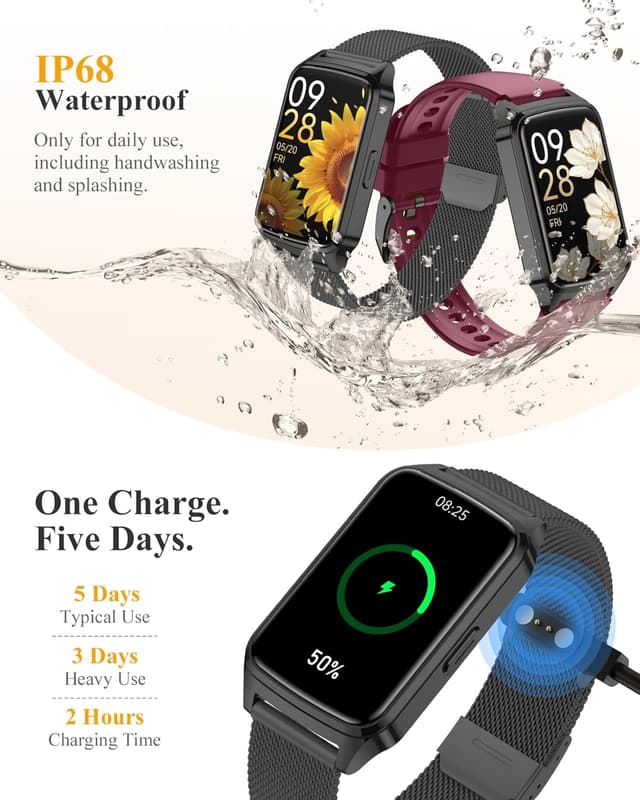 Detalle de paybay Fitness Tracker Watch (IP68) with Step Counter, Sleep Monitor & 110+ Sports