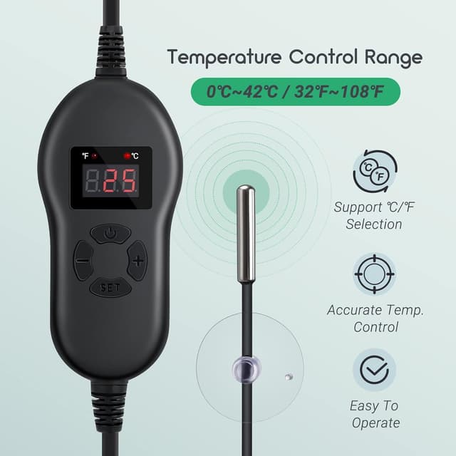 Detalle 2 de Luxbird Tapis chauffant pour plantes avec thermostat et contrôleur (2 tapis, IP67, 30 W)