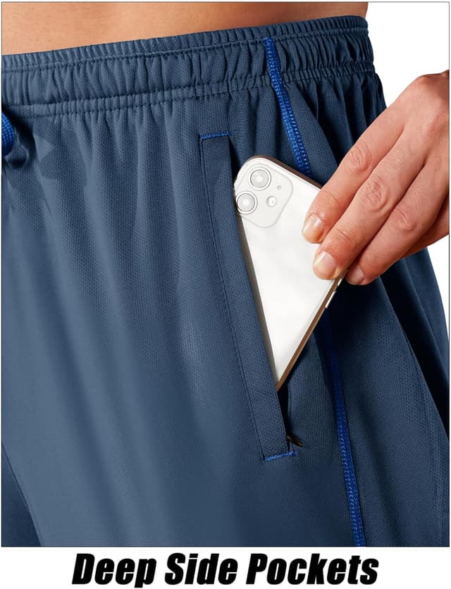 Detalle de EKLENTSON men’s mesh jogging tracksuit bottoms with zipper pockets