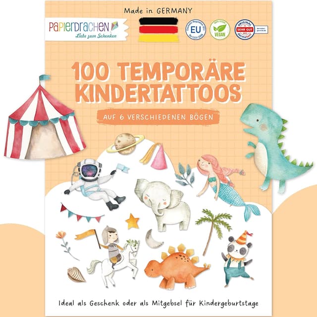 Imagen de Papierdrachen 100 Hautfreundliche Kindertattoos en OfertitasTOP
