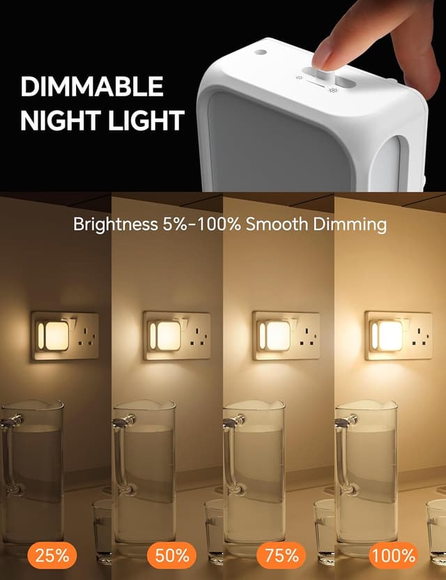 Detalle 2 de PURSNIC Night Light Plug‑in Wall 3000K LED 🌙