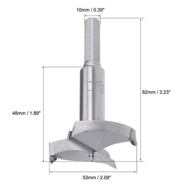 Detalle de MACHSWON 2PCS Forstner Drill Bits (Tungsten Carbide Wood Hole Saw Opener) – 53mm woodworking drilling cutter