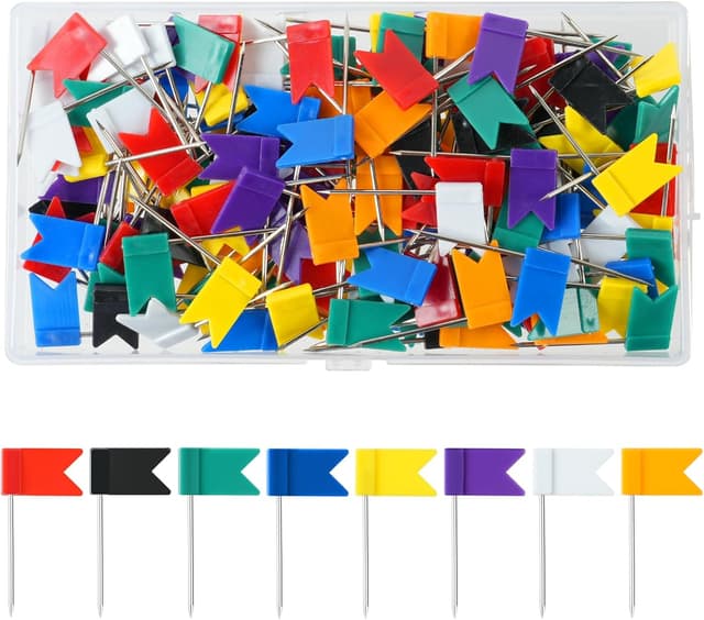 Detalle de Vicloon Chinchetas de Mapa 170 unidades