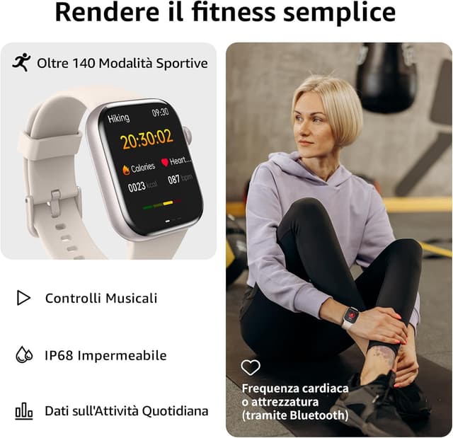 Thumbnail 2 de AcclaFit Smartwatch 1,85" full touch, tracker salute