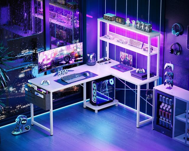 Detalle 2 de Coleshome L shaped gaming desk 135 x 100 cm