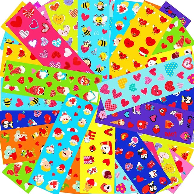 Detalle de 2030Pcs Valentine’s Day Stickers for Kids (12 Styles) — 120 Sheet Cute Heart Love Stickers for Classroom Pack