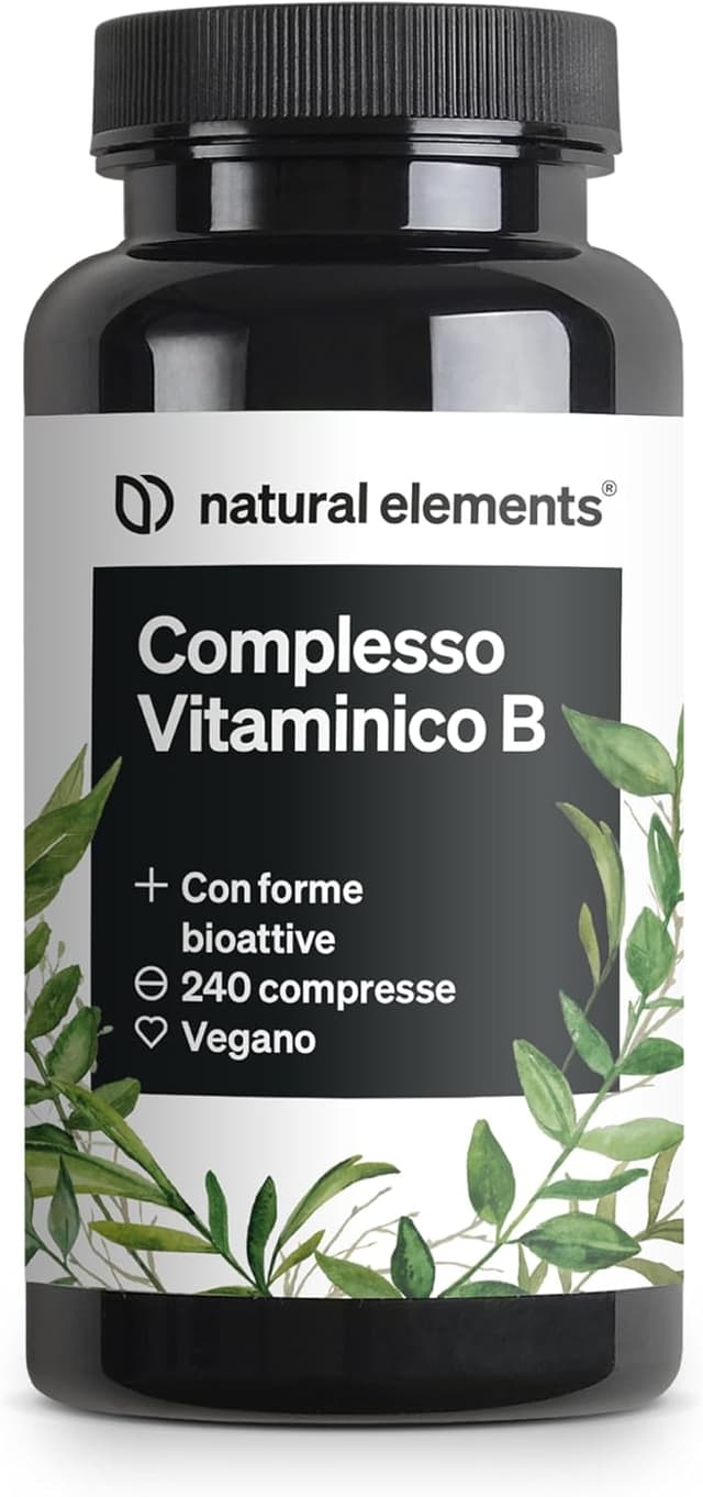 Detalle de Complesso Vitaminico B con 8 vitamine B essenziali e cofattori, 240 compresse vegane (Natural Elements)