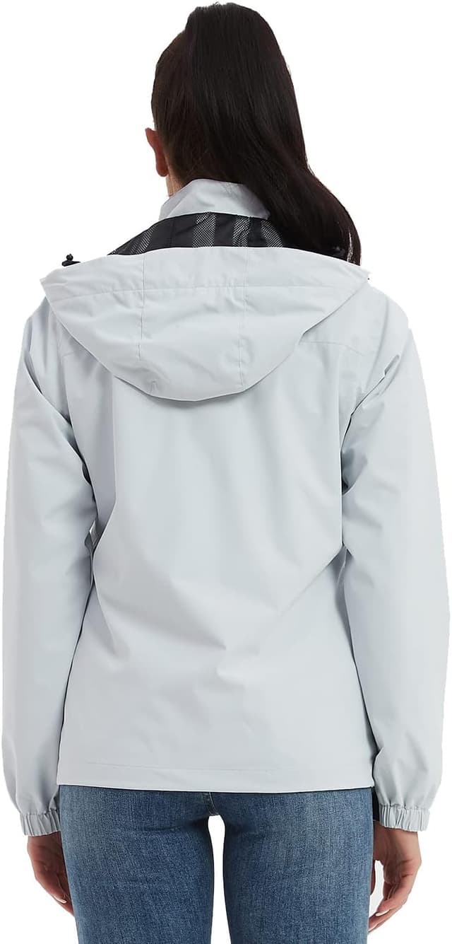Detalle de MOERDENG Women’s Waterproof Lightweight Rain Jacket (Hooded Softshell Windbreaker)