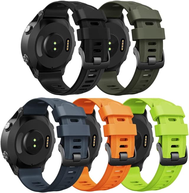Bracelet silicone ANBEST compatible Forerunner 955 / 945 / 935 et Fenix 7 / 6 / 5 (attache rapide 22 mm)