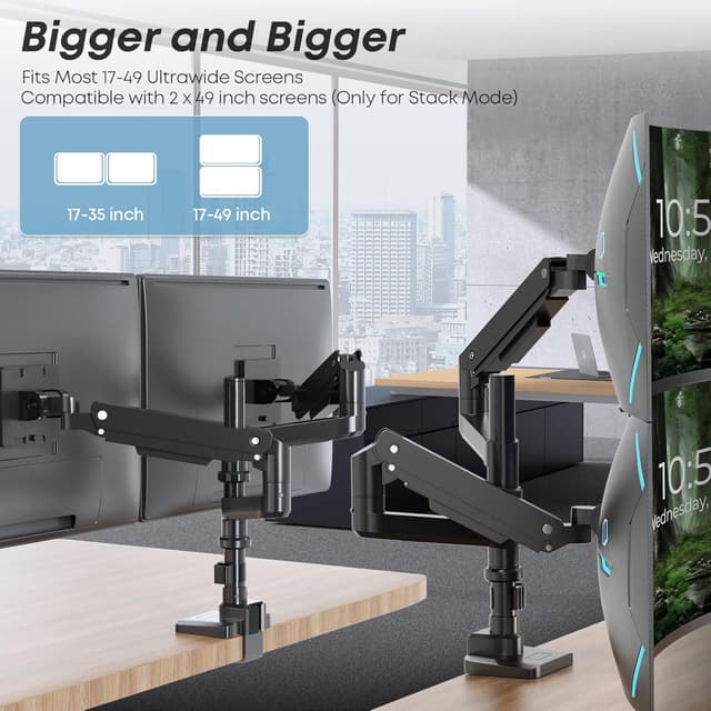 Detalle 2 de PUTORSEN Monitorhalterung 2 für 49 Zoll Monitore