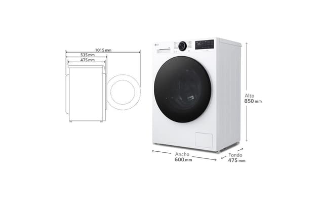 Detalle 2 de LG F2X50S8TLB Lavadora inteligente 8 kg, 1.200 rpm