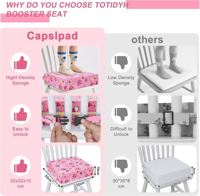 Detalle de Booster seat cushion 3-point straps 32x32x10cm