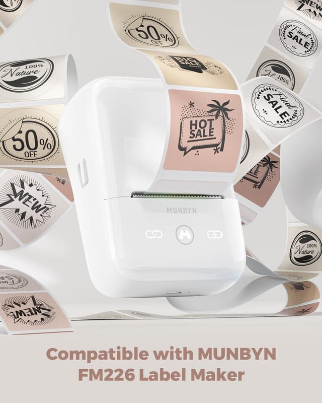 Thumbnail 6 de MUNBYN Étiquettes Ronds Morandi 50x50