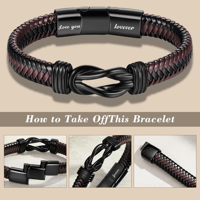 Detalle 1 de Leather Bracelet Magnetic Clasp 2 Sizes