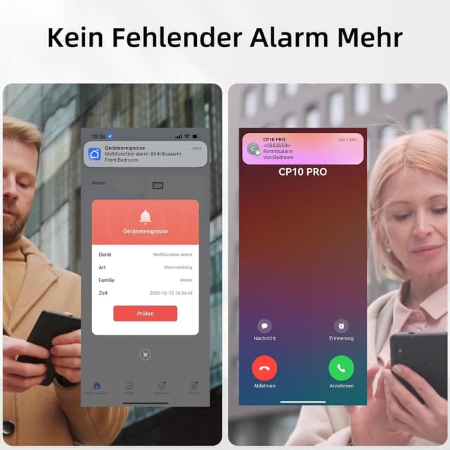 Detalle de CPVAN GSM+WiFi Alarmanlage fürs Haus mit 7-Zoll Touchscreen, App/SMS/Anruf, 110 dB