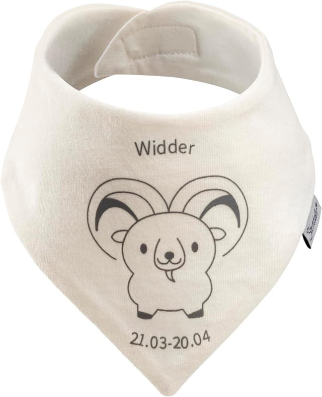 Detalle 2 de Sterntaler Baby Halstuch Sternzeichen (Waage) Ecru – unisex mit Klettverschluss