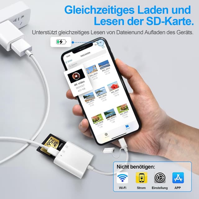 Detalle de SD Kartenleser für iPhone, Dual Slot