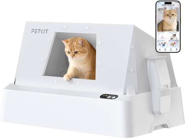 Detalle de PETKIT Purobot Crystal Self Cleaning Cat Litter Tray with Cover (Non-Clumping) with Smart Health Monitoring