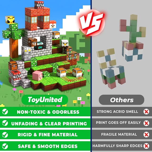 Detalle 2 de ToyUnited Magnetic Blocks 200-piece magnetic set 🧩