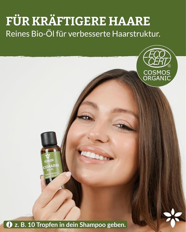 Detalle de Heldengrün BIO Rosmarinöl 100 ml – Haaröl