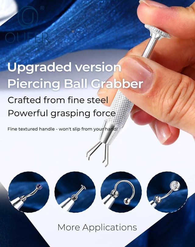 Detalle 2 de OUFER Pinces piercing acier 316L 16G/18G