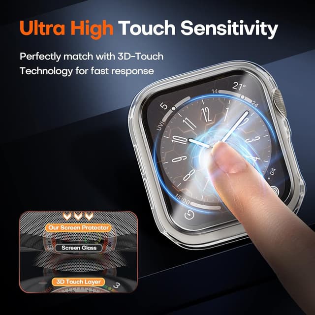 Detalle de TOCOL 2 Pack HD Case for Apple Watch 45mm