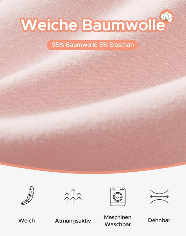 Detalle de INNERSY Mädchen-Bustier Sport-BH aus Baumwolle ohne Bügel (Bralette) – 3er Pack, für 6–16 Jahre