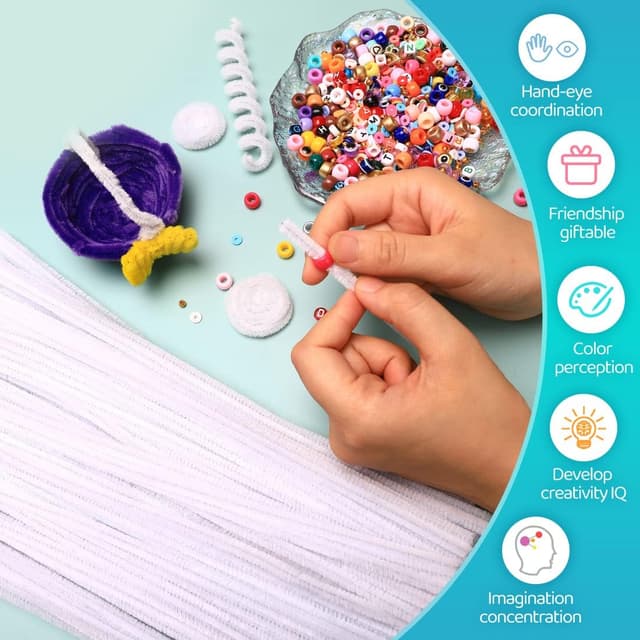 Thumbnail 2 de Iooleem 200pcs White Pipe Cleaners for Crafts